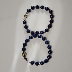 Navy Blue Beaded Bracelet